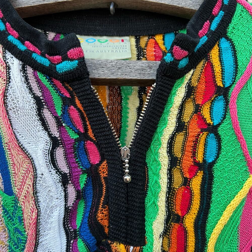Coogi Australia Primary Color Abstract Weave Tunic Sweater Bold MEDIUM - Picture 12 of 12
